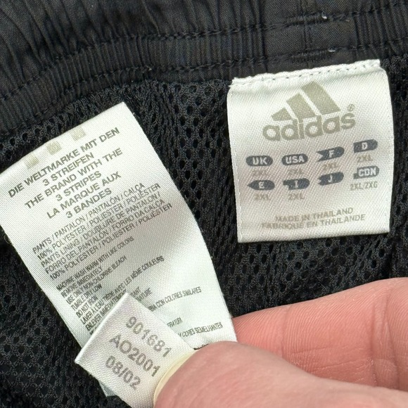 Vintage Y2K Adidas Windbreaker Track Pants Mens 2XL Ankle Zip Baggy Wide Leg - Picture 9 of 11